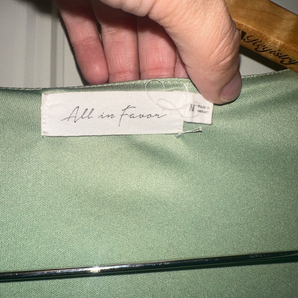 All in Favor Green Flutter Sleeve Midi Dress - Picture 5 of 5